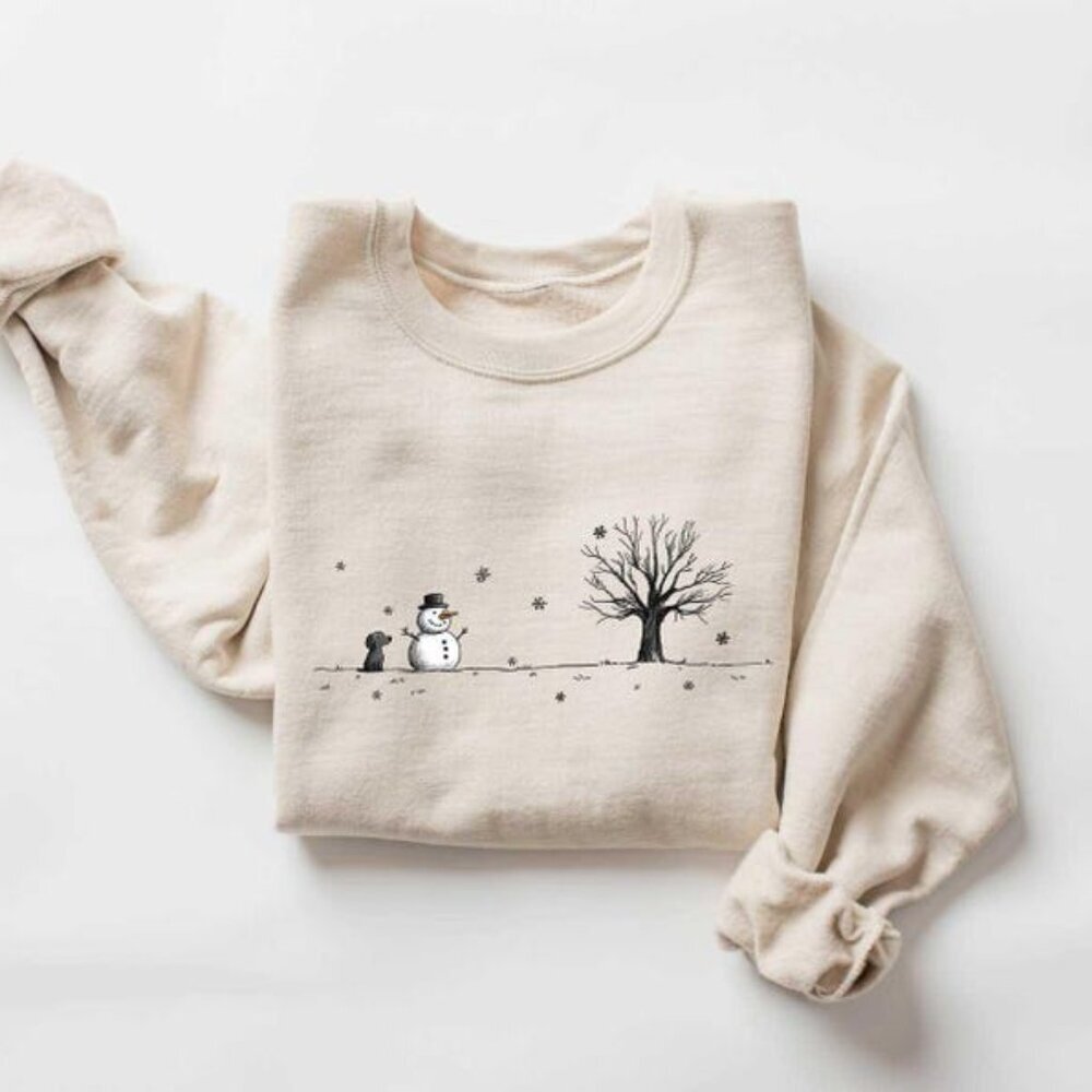 Let It Snow Sweatshirt, Christmas Snowman Sweatshirt, Christmas Sweatshirt 05